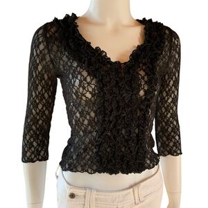 Vintage 80s Helium Lace Bodycon Top XS-S